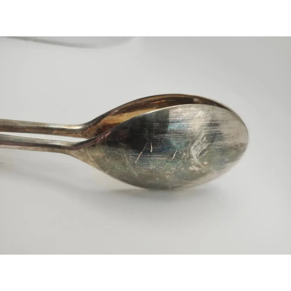 Vintage E.P ZINC Silver Plate Italy Scissor Salad Pastry Bread Serving Tongs 10”